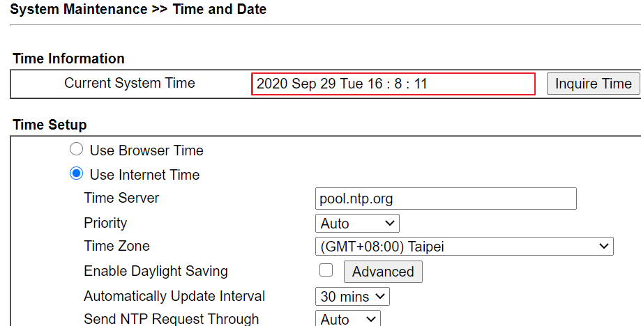 ensure the system time is correct